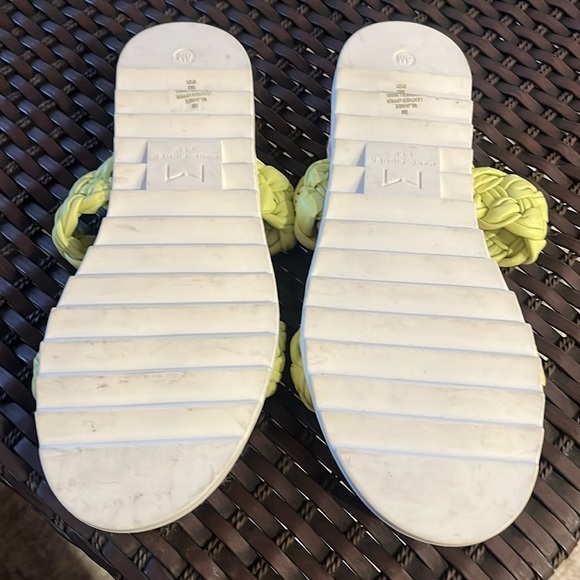 Marc Fisher Jaimee Leather Jute Flat Espadrille Sandal Citron Size 8 - Picture 8 of 11